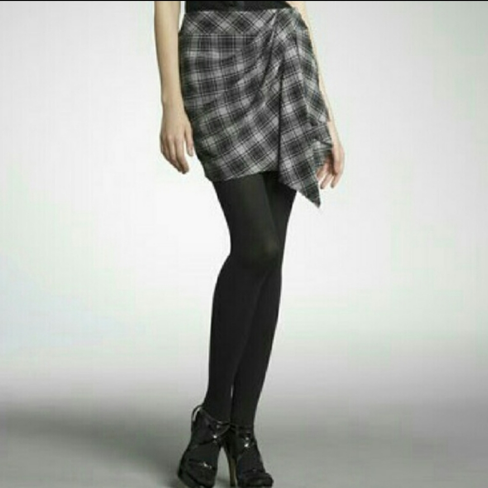Assassin Draped Plaid Mini Skirt